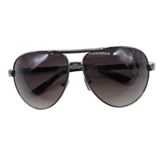 Aviator Style Womens Fashion Sunglasses Silver Frame Black Gradient Lenses UV400 - Picture 1 of 8